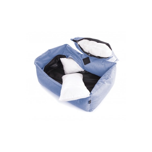 Corbeille domino bleu entièrement déhoussable pour chien et chat Collection Croisette MARTIN SELLIER