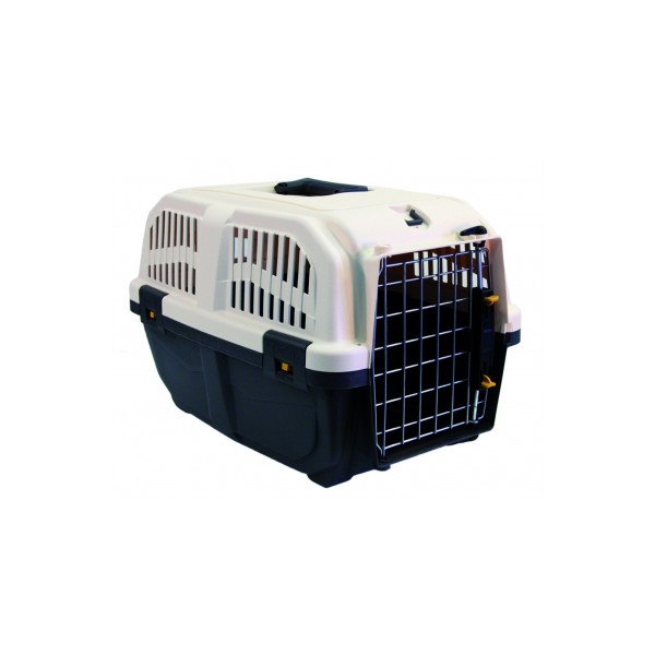 Cage de transport pour chien et chat SKUDO norme IATA grise MARTIN SELLIER