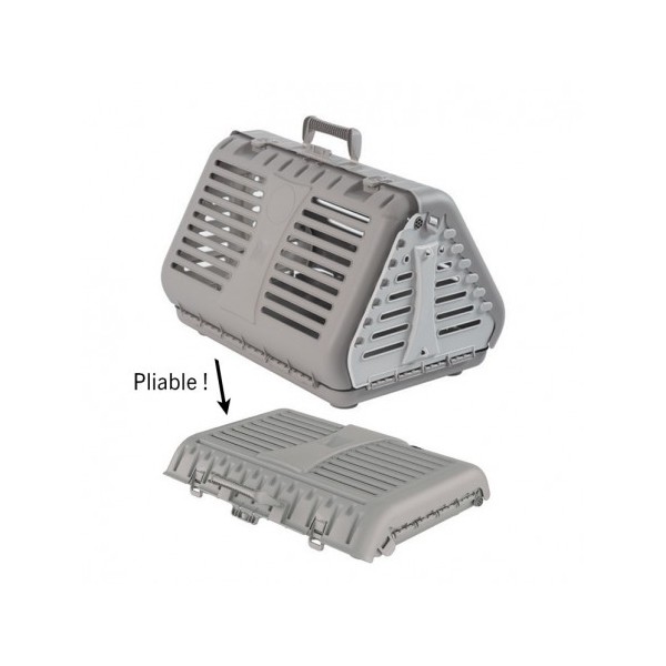 Cage de transport pour chien et chat triangle pliable MADERE MPS