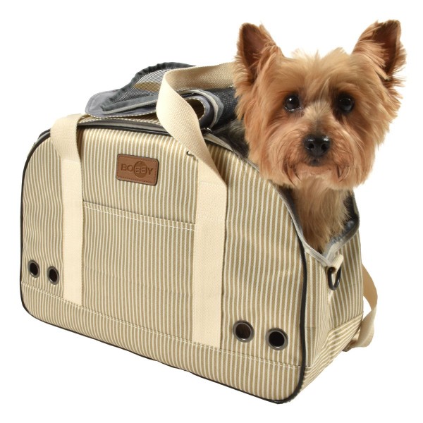 Sac de transport pour chien couleur beige TENNIS BOBBY