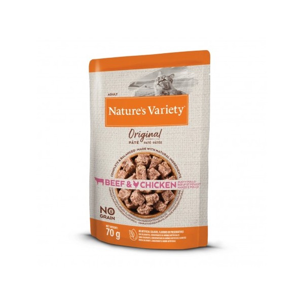 PATEE sans céréales pour chat BOEUF POULET ORIGINAL NATURE'S VARIETY-DOGFRENCHTOUCH