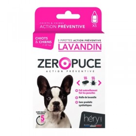 PIPETTES ANTIPARASITAIRES pour chiot et chien LOT DE 6 au Lavandin ZERO PUCE HERY
