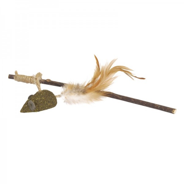 CANNE A PECHE pour chat MATATABI + jouet souris CATNIP et plumes CAMON
