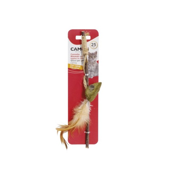CANNE A PECHE pour chat MATATABI + jouet souris CATNIP et plumes CAMON