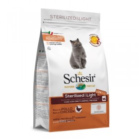 Croquettes pour chat au poulet STERILISE LIGHT 1,5 kg SCHESIR