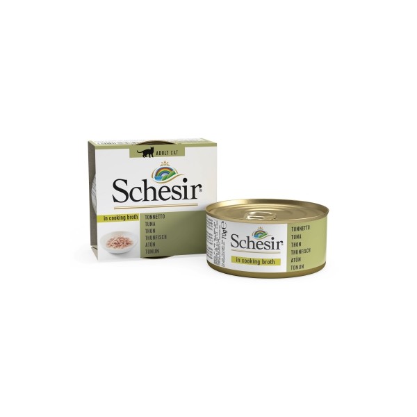 Patée pour chat au thon en eau de cuisson 70gx14 SCHESIR