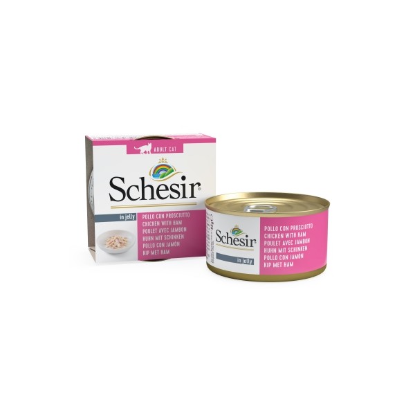 Patée pour chat au poulet et jambon en gelée x14 SCHESIR