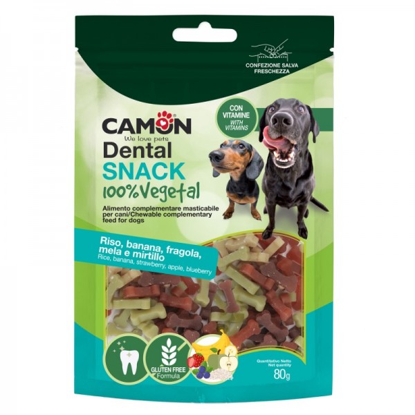 Snack Veggie pour chien au riz et aux fruits forme os CAMON