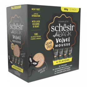 Pack Mousse pour chat 4 saveurs 80gx12 AFTER DARK SCHESIR