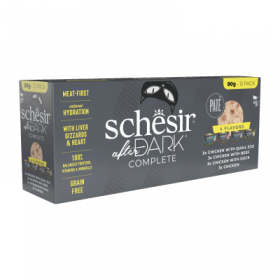 Pack Patée pour chat 4 saveurs 80gx12 AFTER DARK SCHESIR