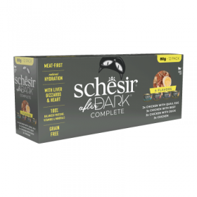 Pack Filets En Bouillon pour chat au poulet 80gx12 AFTER DARK SCHESIR