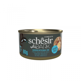 Filets En Bouillon pour chat au poulet et oeuf de caille 80gx12 AFTER DARK SCHESIR