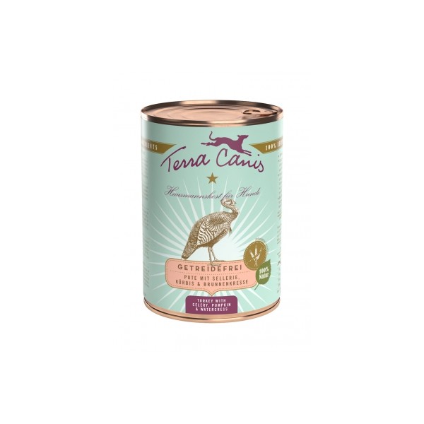 LOT DE 6 Patée pour chien GRAIN FREE à la DINDE 400g TERRA CANIS