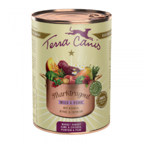 LOT DE 6 Patée pour chien RAGOUT DE GIBIER 385g TERRA CANIS