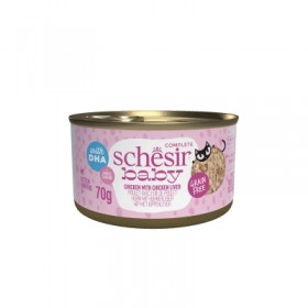 Patée pour chaton filets de poulet et foie de poulet 70gx12 BABY SCHESIR
