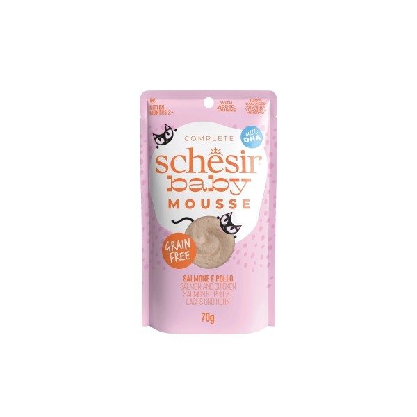 Mousse pour chaton foie de saumon 70gx12 BABY SCHESIR