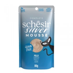 Mousse pour chat senior Velouté de poulet 80gx12 SILVER SCHESIR