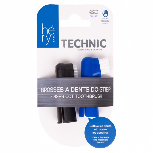 Brosse à dents pour chien doigtier x2 TECHNIC by HERY