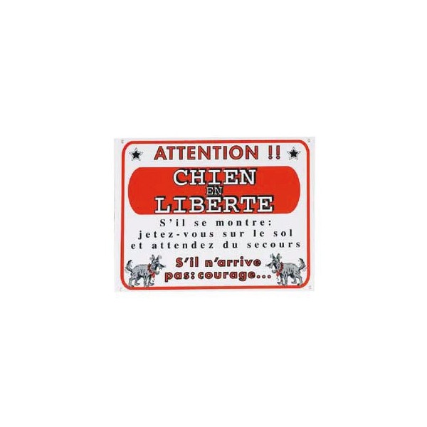 PLAQUE déco humour CHIEN EN LIBERTE KARLIE
