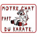 Plaque humour ATTENTION AU CHAT KARLIE