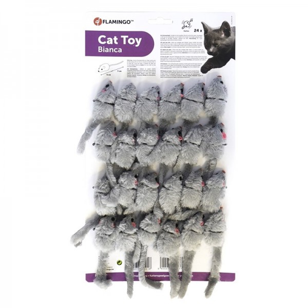 JOUETS pour chat LOT 24 SOURIS GRISES FLAMINGO-DOGFRENCHTOUCH