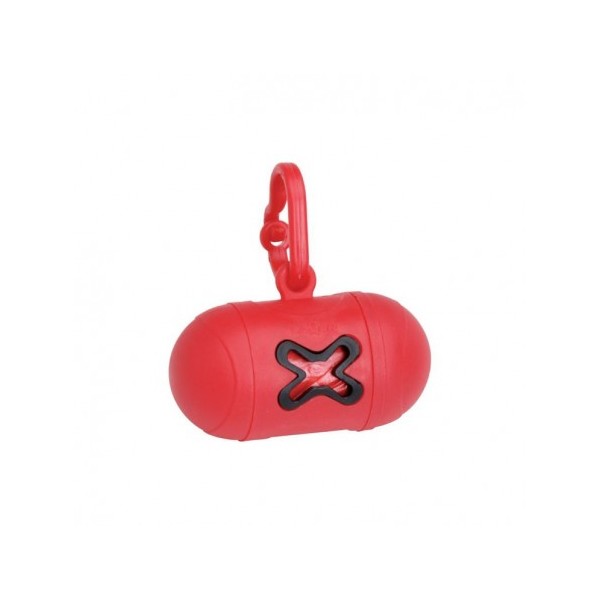 Distributeur sachets ramasse crottes forme os rouge CAMON