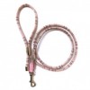 Laisse pour chien écossaise en cuir de veau rose CAMON0