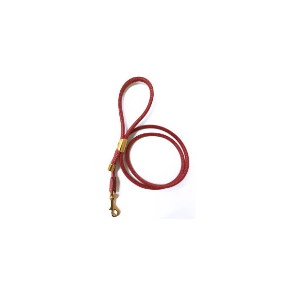 Laisse pour chien ronde cuir de veau rouge souple CAMON