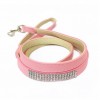 Laisse pour chien en cuir rose avec strass CAMON