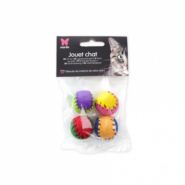 JOUETS pour chat LOT DE 4 BALLES en feutrine MARTIN SELLIER-DOGFRENCHTOUCH
