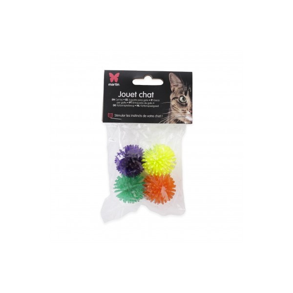 JOUET pour chat LOT 4 BALLES HERISSON 3,5 cm MARTIN SELLIER-DOGFRENCHTOUCH