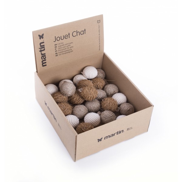 Jouet pour chat et chaton Lot de 48 balles en coton, fibre de coco & Sisal MARTIN SELLIER