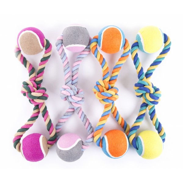 JOUETS pour chien LOT DE 4 CORDES + 2 BALLES DE TENNIS MARTIN SELLIER-DOGFRENCHTOUCH