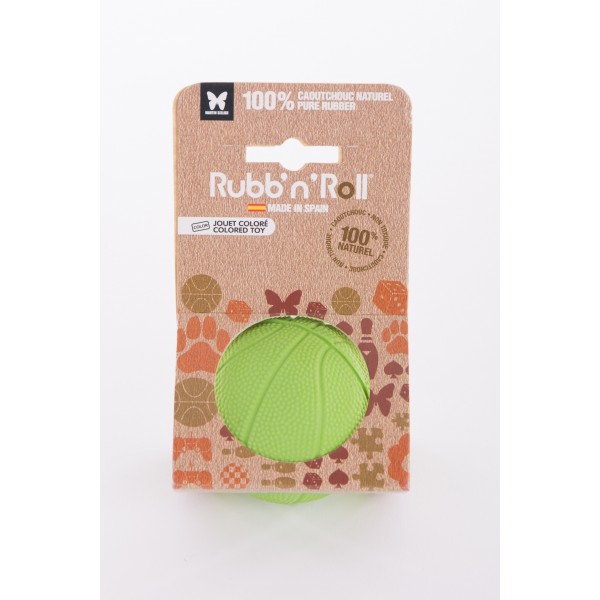 JOUET pour chien BALLE VERTE 7cm RUBB'N'ROLL-DOGFRENCHTOUCH