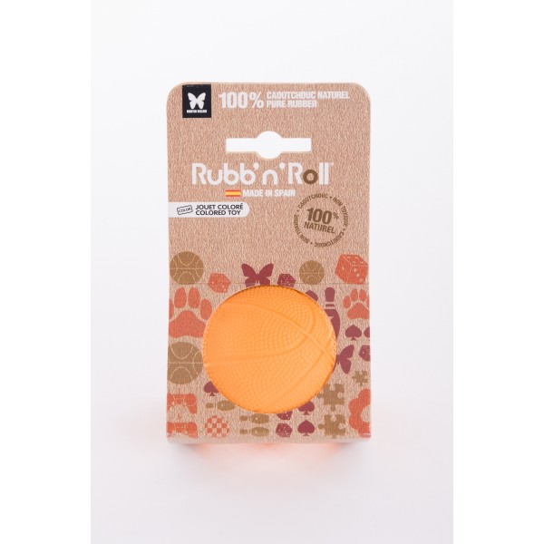 JOUET pour chien BALLE ORANGE 7 cm RUBB'N'ROLL