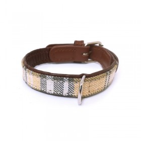 COLLIER CUIR DE VEAU pour chien couleur ECOSSAIS CAMON-DOGFRENCHTOUCH