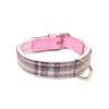 Collier pour chien Ecossais en cuir de veau couleur rose CAMON