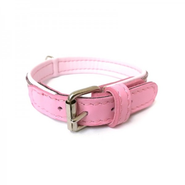 Collier pour chien Ecossais en cuir de veau couleur rose CAMON