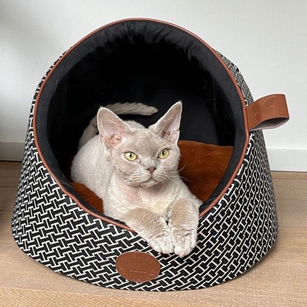 LOT DE 2 Cachettes pour chien et chat Collection Avenue Montaigne couleur Marron MARTIN SELLIER