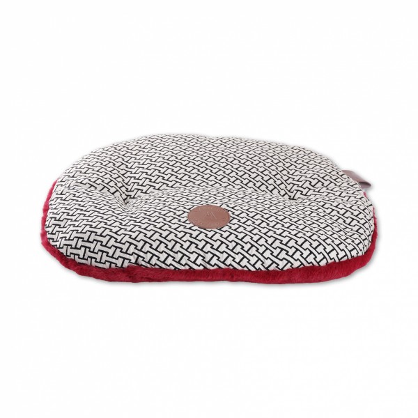 Coussin ovale pour chien et chat Collection Avenue Montaigne couleur Rouge MARTIN SELLIER