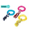 Anneau fluo avec corde de 8 cm pour chien FLAMINGO