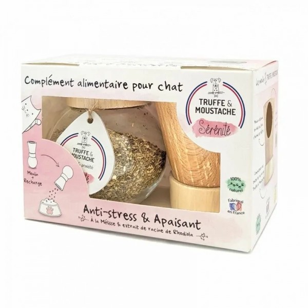 Anti-stress et apaisant SERENITE pour chat Moulin et recharge TRUFFE & MOUSTACHE