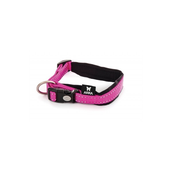 COLLIER pour chien avec COUTURES REFLECHISSANTES NEO PLUS rose ARKA HAOK-DOGFRENCHTOUCH