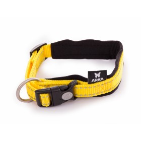 COLLIER pour chien avec COUTURES REFLECHISSANTES NEO PLUS jaune ARKA HAOK-DOGFRENCHTOUCH