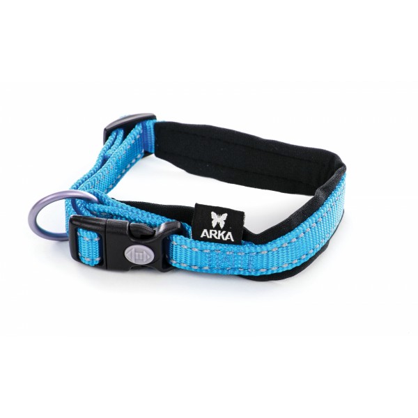 COLLIER pour chien avec COUTURES REFLECHISSANTES NEO PLUS bleu ARKA HAOK-DOGFRENCHTOUCH