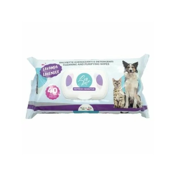 40 Lingettes nettoyantes pour chien et chat LEOPET