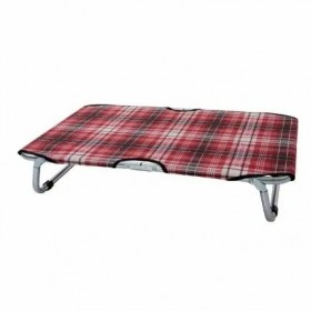 Lit pour chien pieds pliants toile tissus écossais LEOPET