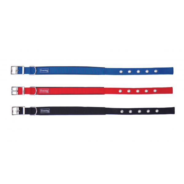 COLLIER ERGONOMIQUE pour chien nylon couleur bleu FREEDOG-DOGFRENCHTOUCH
