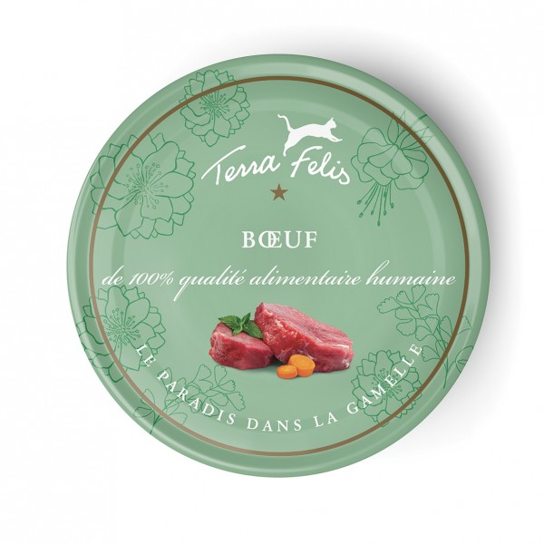 Nourriture pour chat au Boeuf x12 boites TERRA FELIS