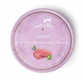 Nourriture pour chat à la Dinde x12 boites TERRA FELIS